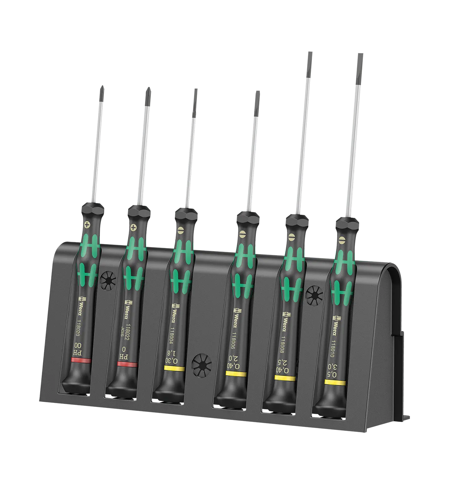 Fullt utsnitt av Kraftform Micro 2035/6A Skrutrekkersett 6stk (produktet) fremstilt på en transparent bakgrunn