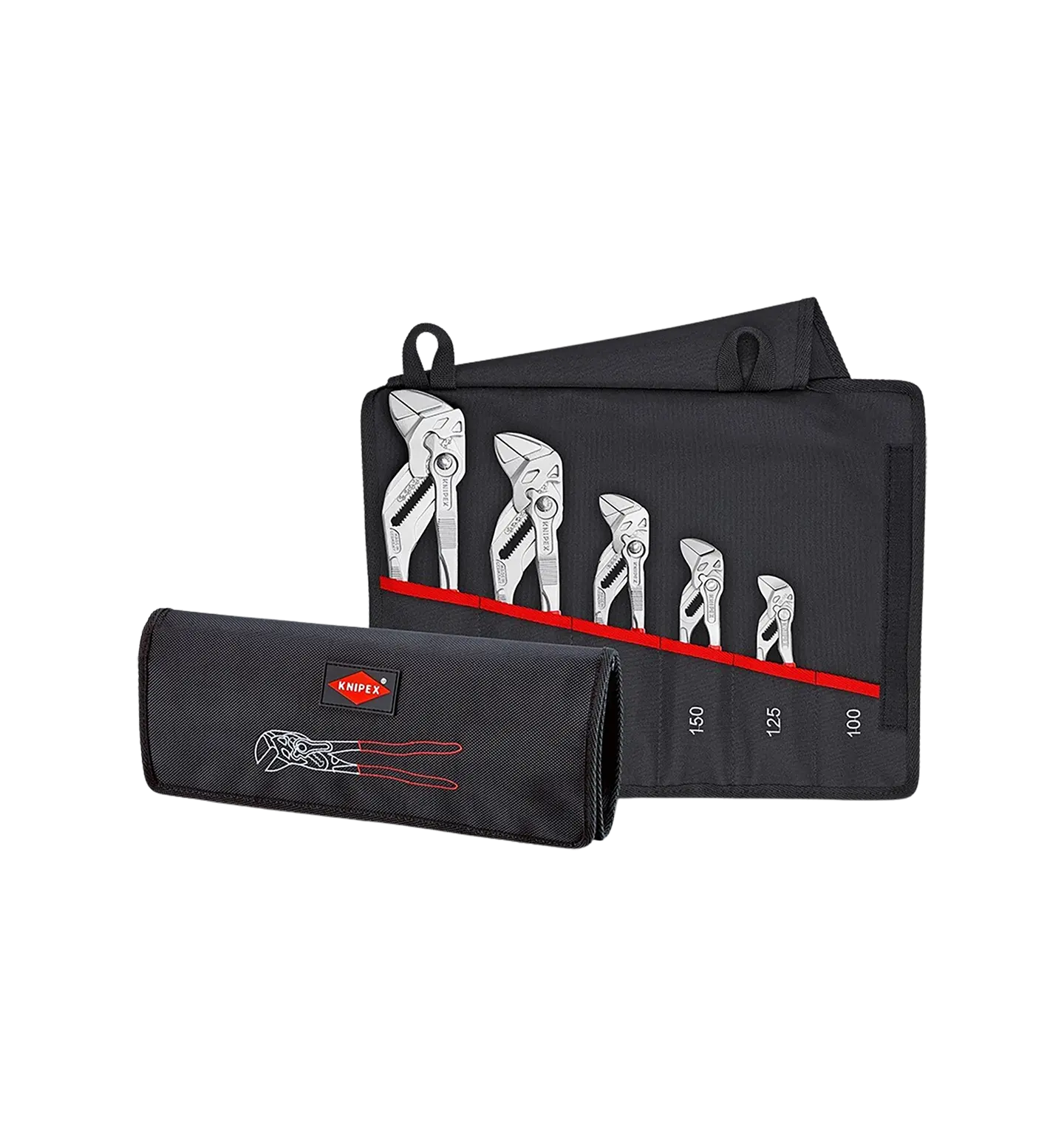 Detaljer på Pararelltangsett 5stk (produktet) fremstilt på en transparent bakgrunn