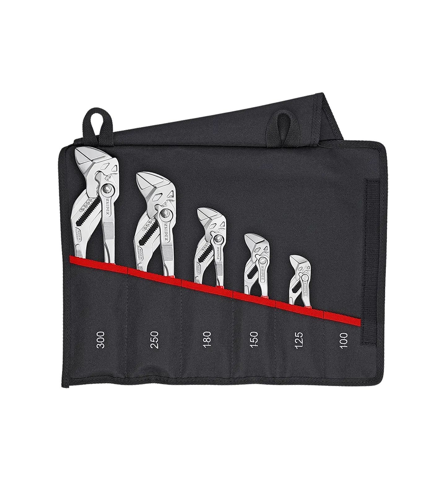 Fullt utsnitt av Pararelltangsett 5stk (produktet) fremstilt på en transparent bakgrunn