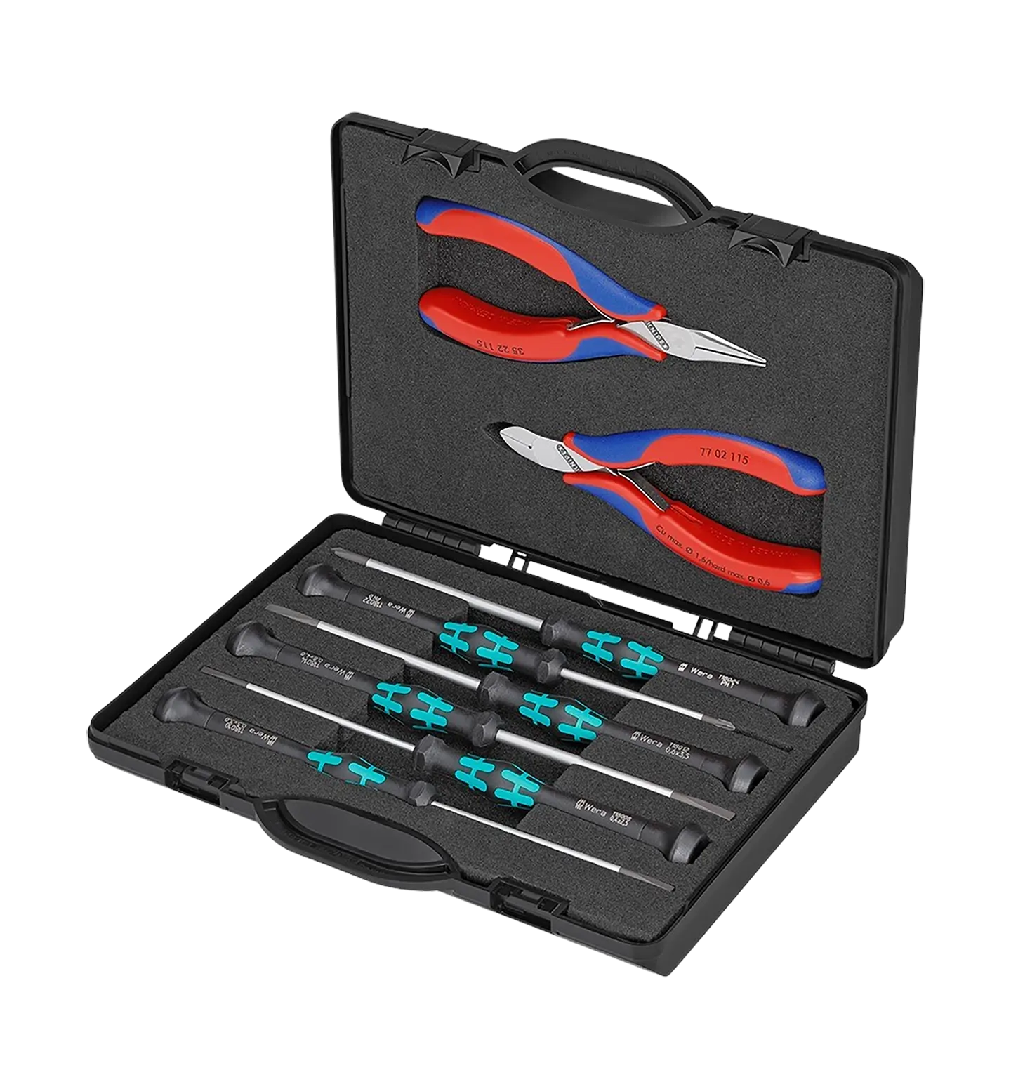 Fullt utsnitt av Verktøysett Elektronikk 8 deler (produktet) fremstilt på en transparent bakgrunn