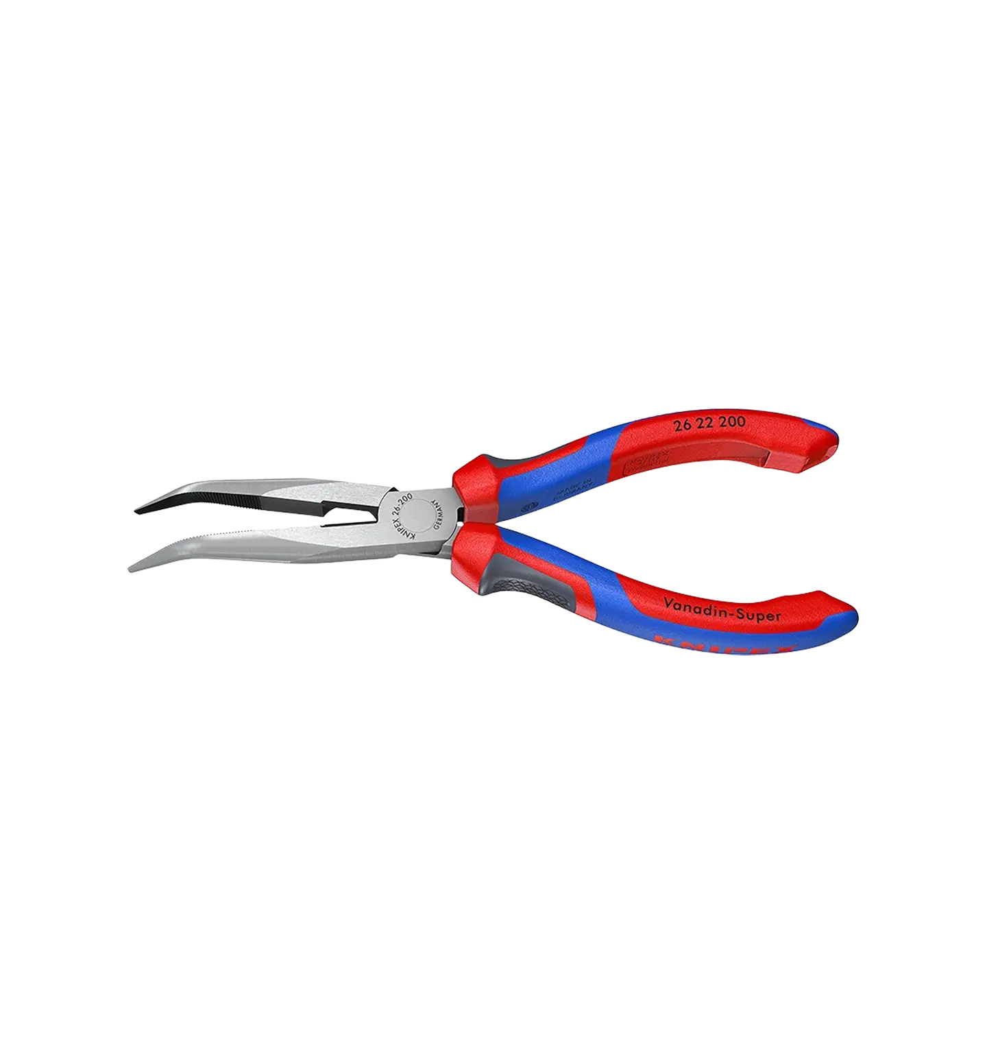 Detaljer på Ergo Nebbtang Vinklet 200mm (produktet) fremstilt på en transparent bakgrunn