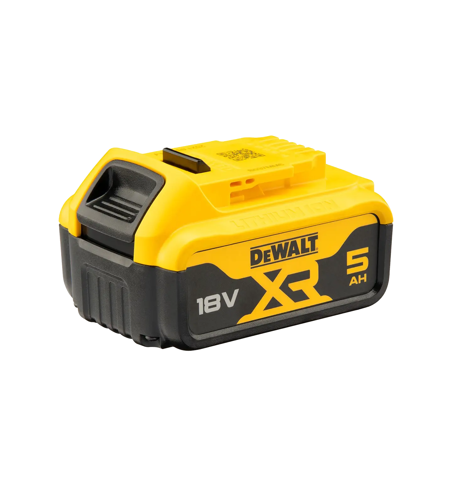 Fullt utsnitt av DCB184 Batteri 18V XR Li-ion 5Ah (produktet) fremstilt på en transparent bakgrunn